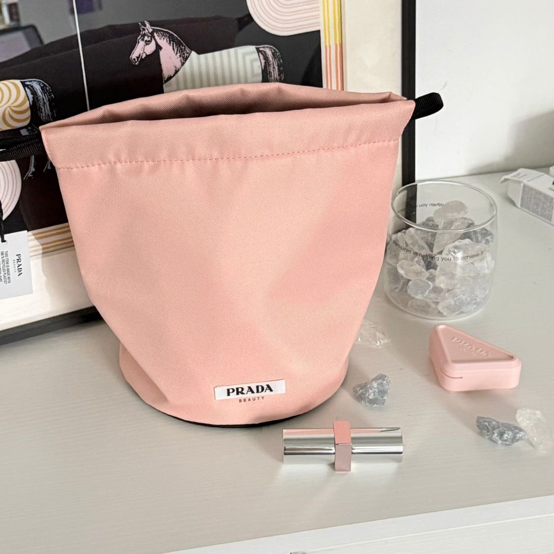 Prada - Paradoxe Bucket Pouch  裸粉水桶化妝包