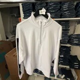 [S] DKNY WHITE LOGO QUARTER-ZIP SWEATSHIRT, DP6T1656-WHT (SD1963)