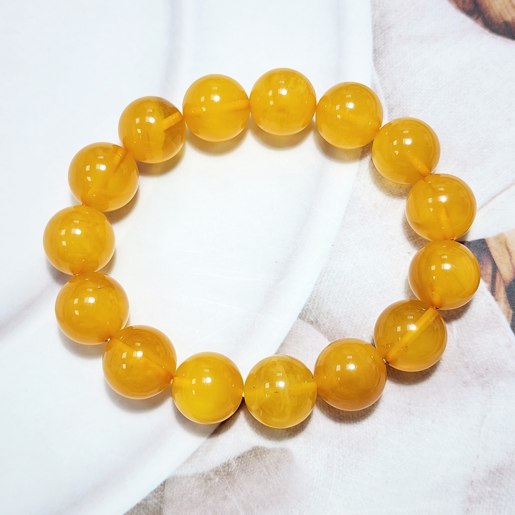 【騰彪琥珀】天然老金絞雞油紅黃蜜蠟手鍊 13mm+ 附公司保證卡 可代送鑑定 歲月氧化之美 史前花粉 收藏精品