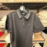 [S] DKNY BLACK LOGO-DETAILED POLO SHIRT, DK000038M-BLK (SD1967)