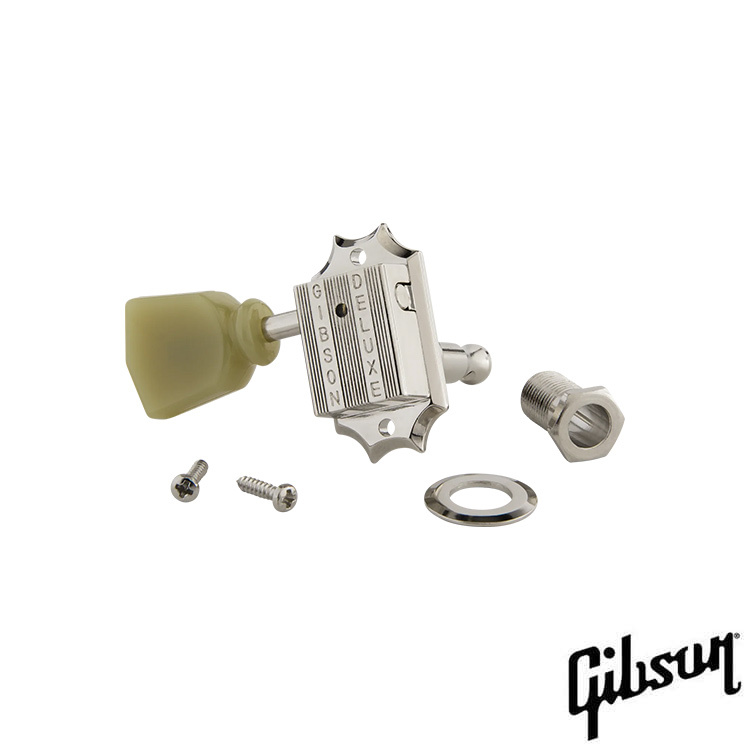 Gibson PMMH-010 Deluxe Green Key Tuner Set - Vintage Nickel