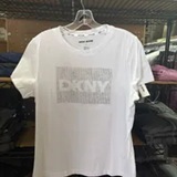 [S] DKNY WHITE/SILVER DKNY BOX RHINESTONE LOGO TEE, DJ6T1701-WTL (SD1972)