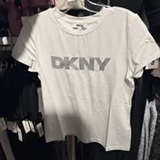 [S] DKNY WHITE METALLIC LOGO EMBROIDERED TEE, P54H0WNA-WHT (SD1977)