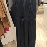 [S] DKNY HUDSON BLUE PLEATED SATIN TIE-WAIST MIDI DRESS, P5KBSD61-GDX (SD1978)