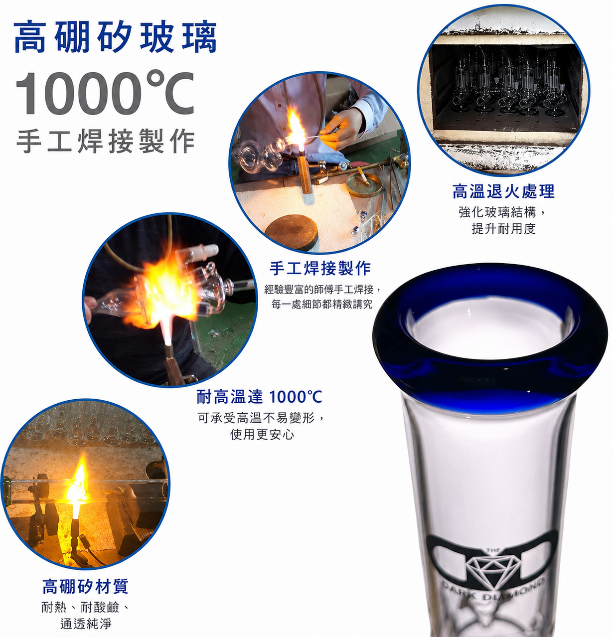 The Dark Diamond - SP390 Helix Percolator Glass Bong w/ Ice Pinch 渦流管水煙壺