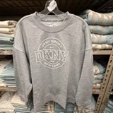 [S] DKNY PEARL GREY HEATHER COLLEGIATE LOGO SWEATSHIRT, DP6T1657-PLG (SD1991)