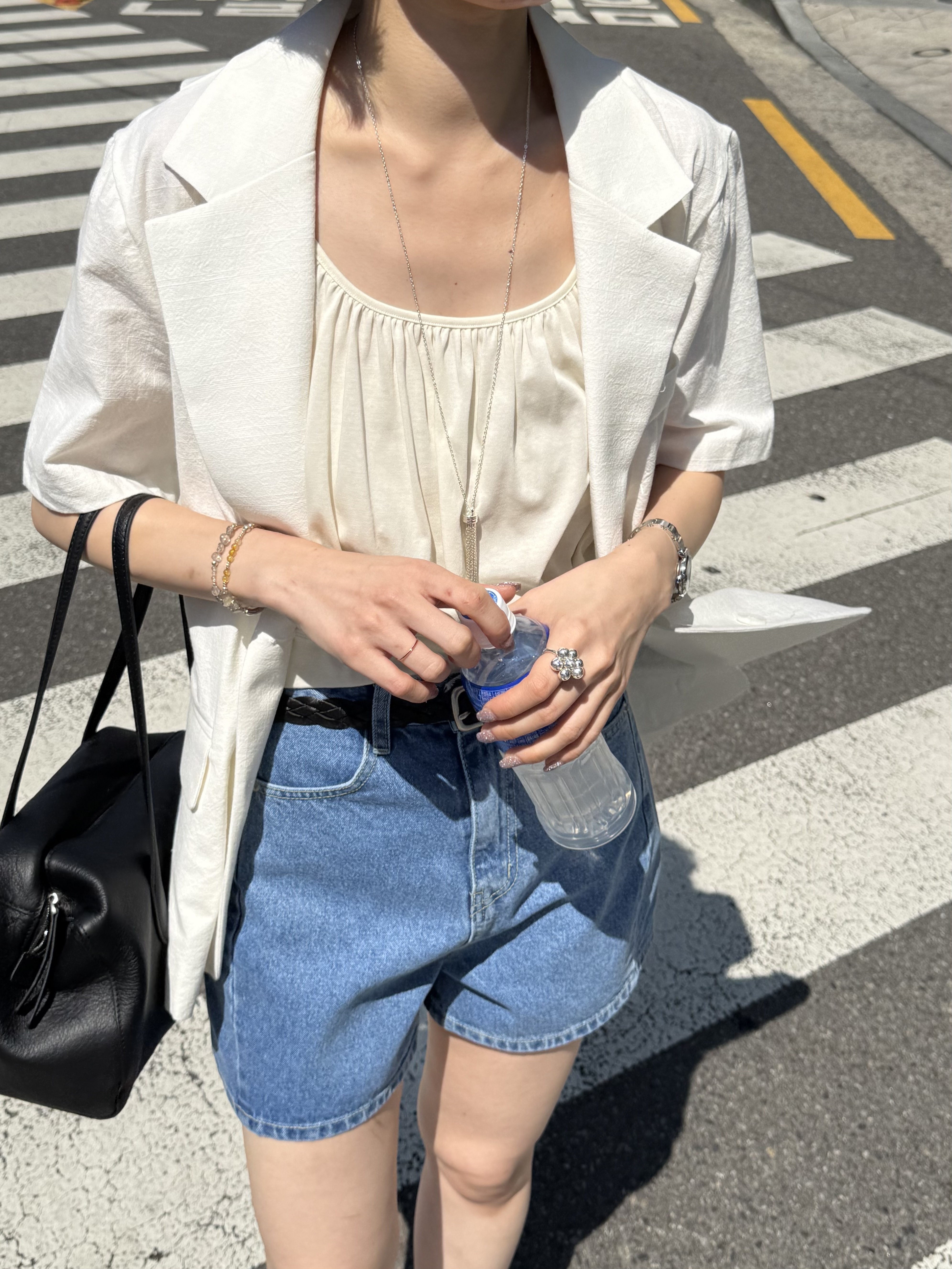 後背翅膀無墊肩棉麻外/2色均碼/白