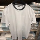 [S] DKNY WHITE STRIPED COLLAR T-SHIRT, DK000167M-WHITE (SD1995)