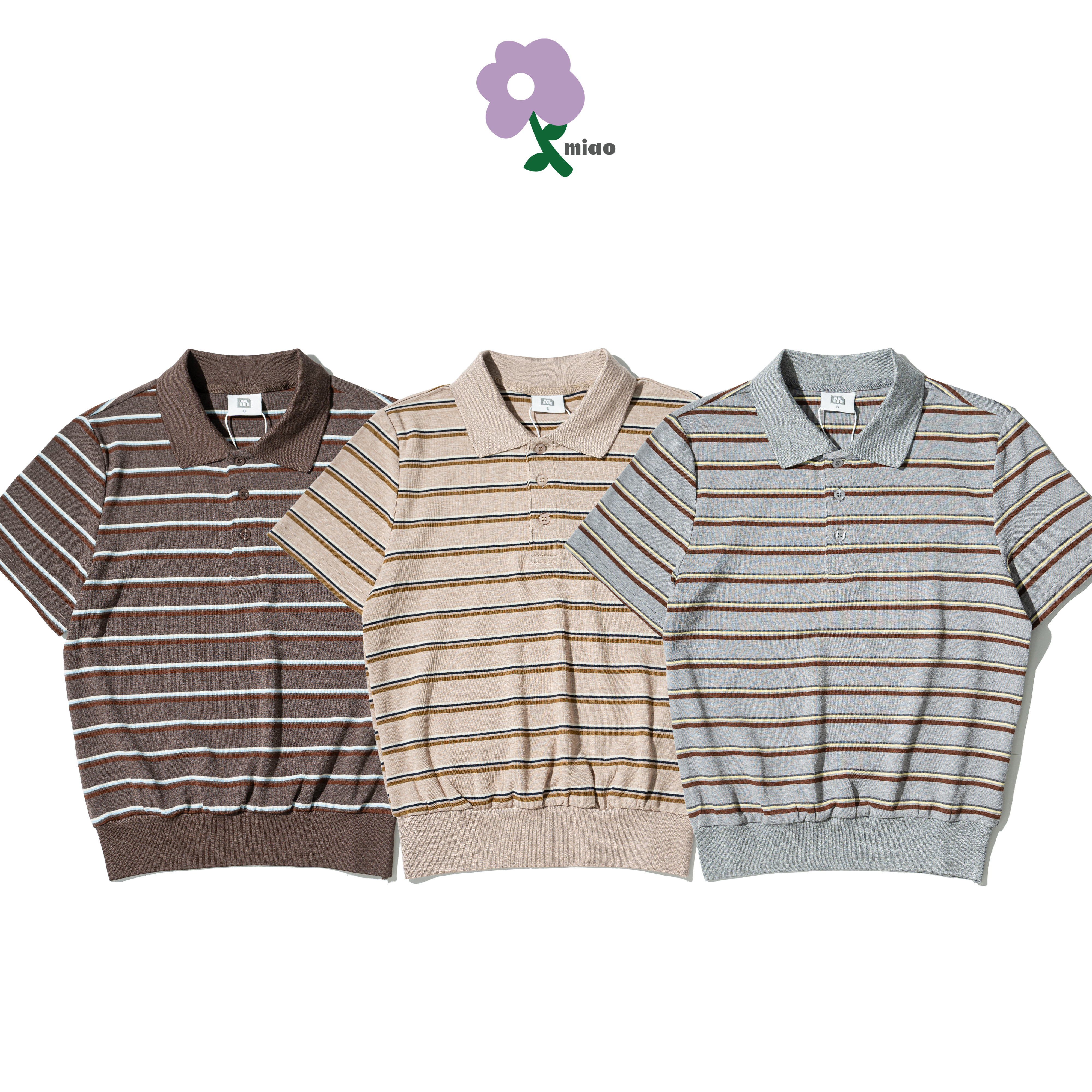 AGILITY MIAO Cropped Polo Shirts 短版條紋 Polo衫 [M-PL88]
