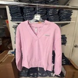[S] DKNY DUSTY ORCHID METALLIC BUBBLE LOGO V-NECK PULLOVER, DP6T1644-GX0 (SD2005)
