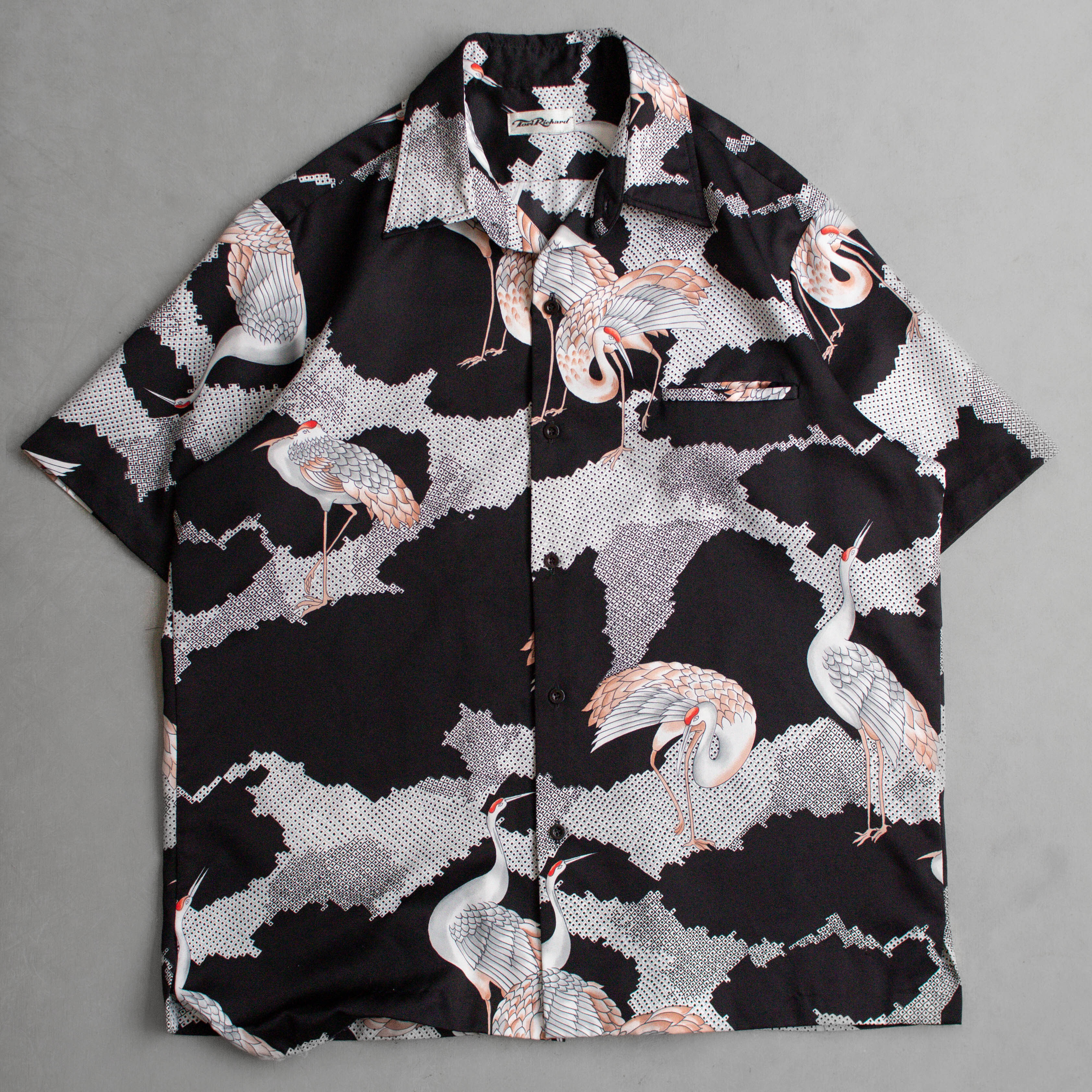 70-80S TORI RICHARD HAWAII SHIRT 美國製 黑色 和柄 開領 夏威夷襯衫 F