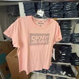 [S] DKNY PEACH SPRTZ/SILVER STACK LOGO RHINESTONE LOGO, DJ6T1743-AHE (SD2012)