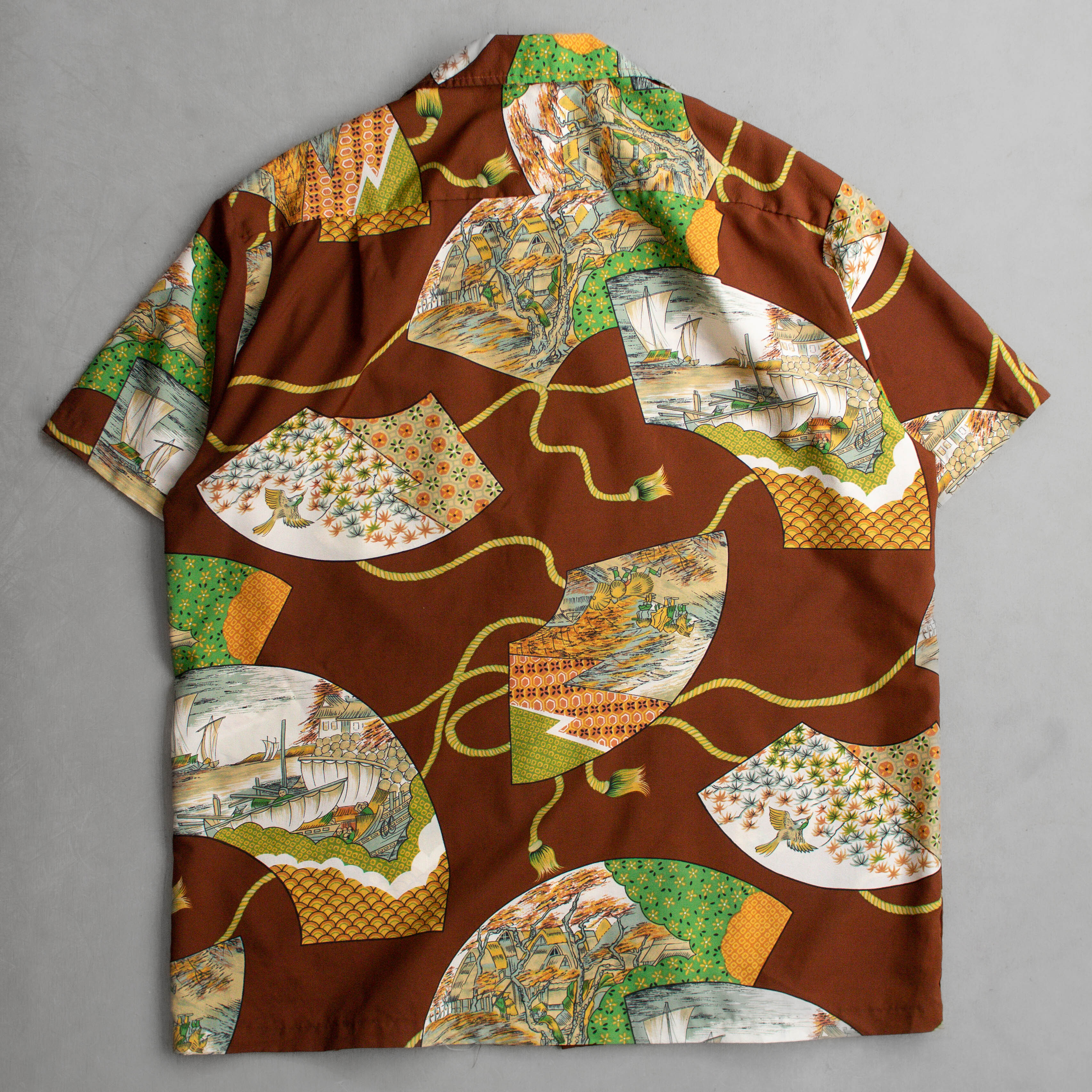 70-80S KAI NANI HAWAII SHIRT 美國製 咖啡 和柄 開領 夏威夷襯衫 H