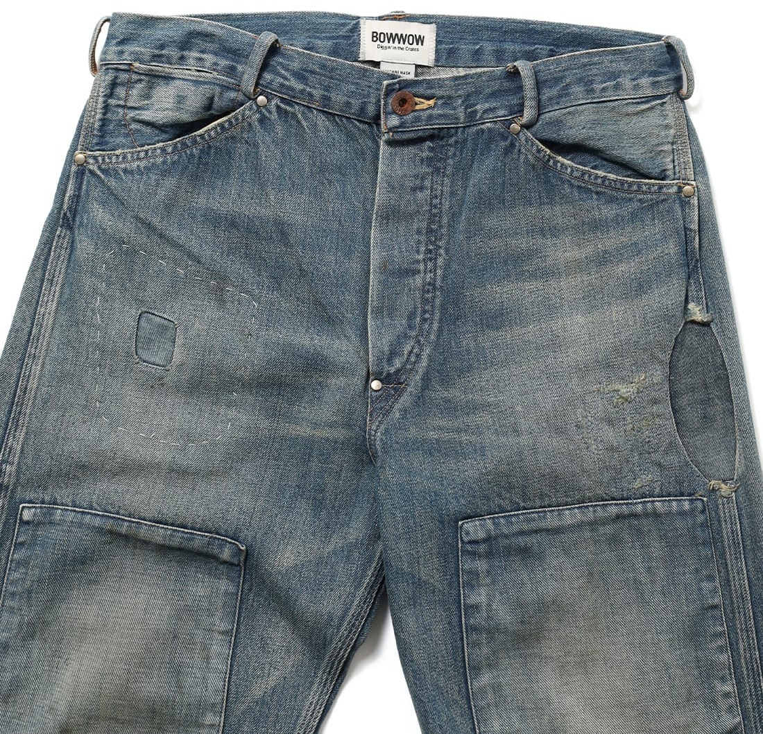 BOWWOW MINER'S REPAIRED DENIM WORK PANTS - INDIGO PRE ORDER ITEM (預訂中)