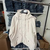 [S] DKNY PARCHMENT HIGH COLLAR BOMBER JACKET WITH HOOD, DL6MPY92-PMT (SD2016)
