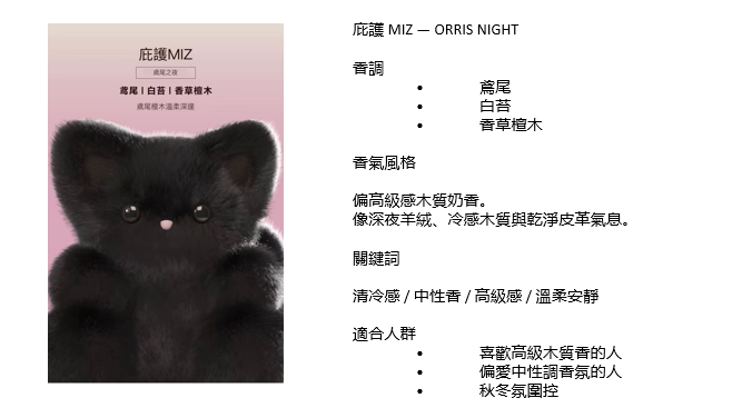 AP031 Surround Miz -香氛精靈毛絨玩偶(大號) Black Glazed (orris night)