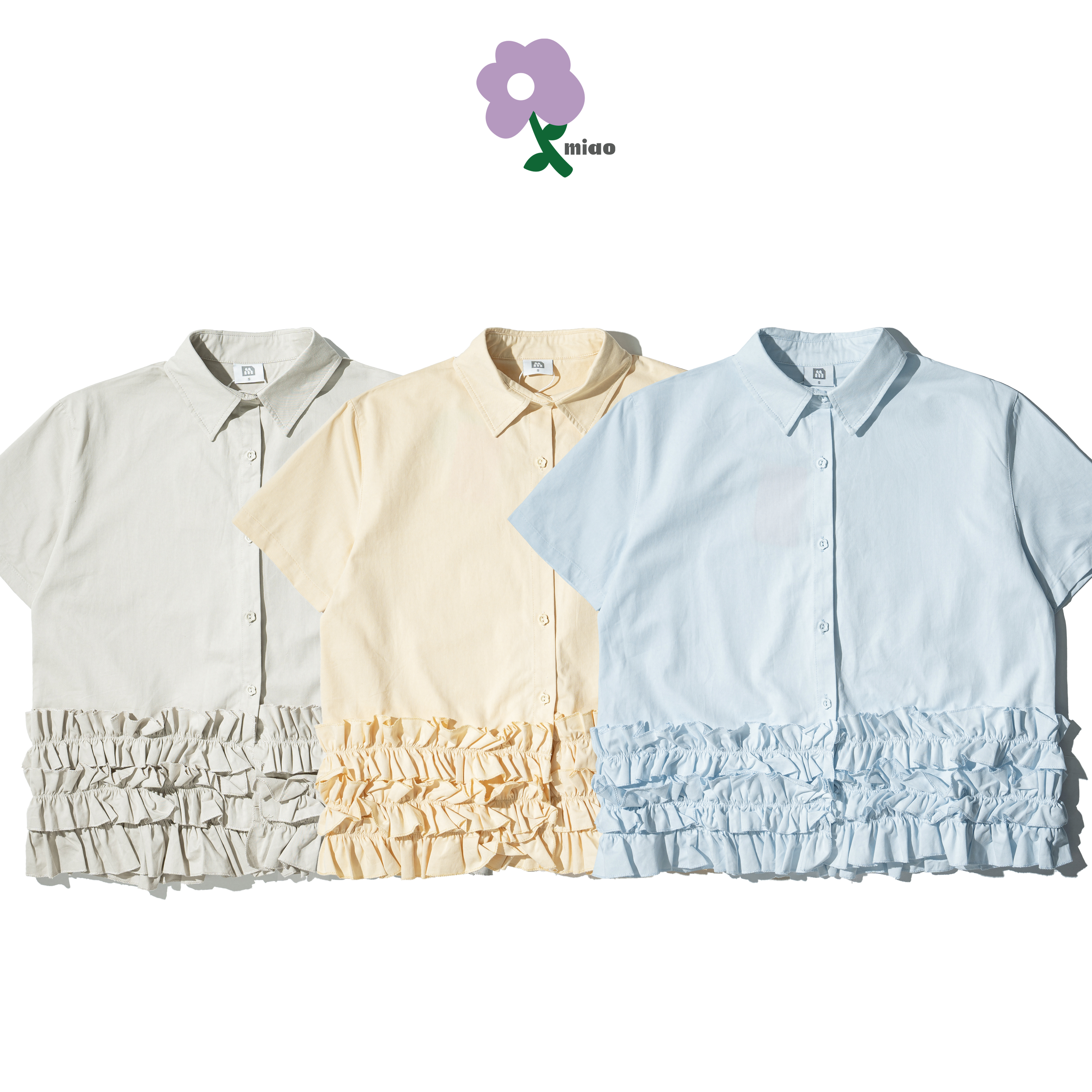 AGILITY MIAO Ruffle Shirts 花邊 短袖襯衫 [M-SH65]