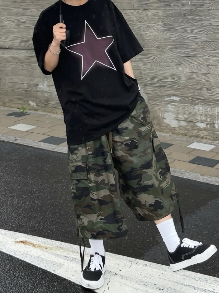 個性迷彩工裝闊褲 ₊⊹ᰔ