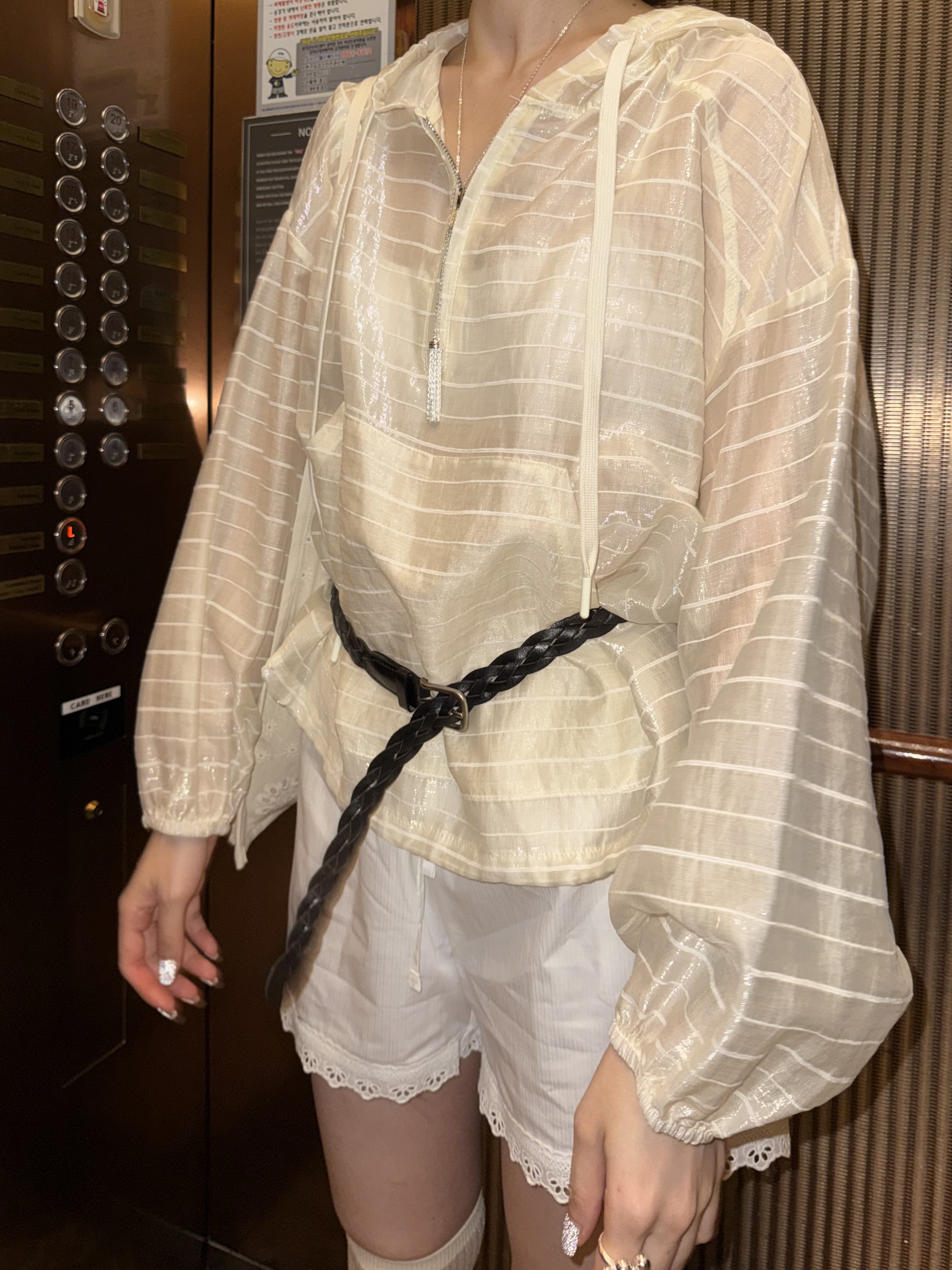 闆娘自留!!!亮晶晶透視連帽衣/1色均碼