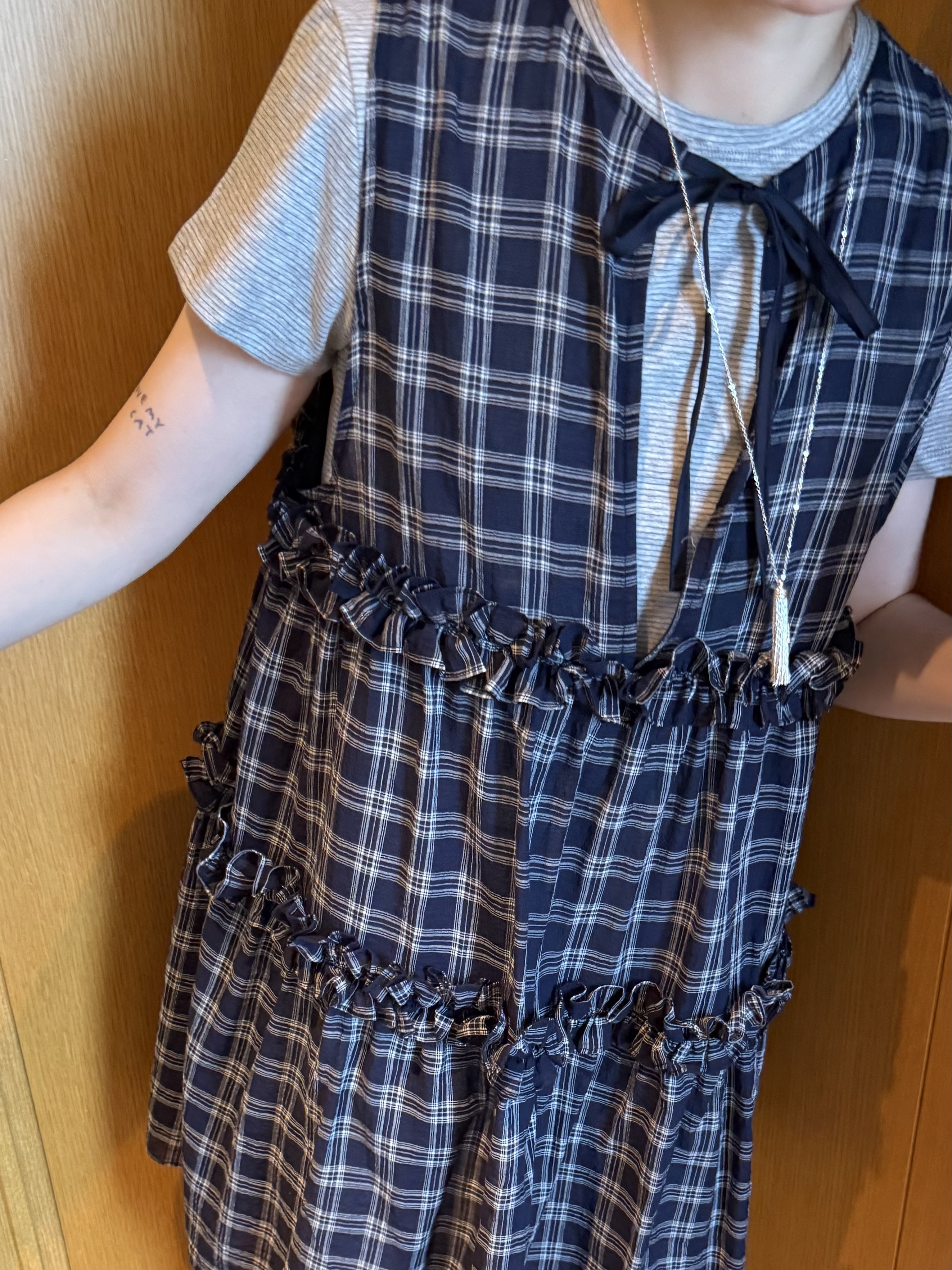超級涼感棉麻格子洋/2色均碼/藍