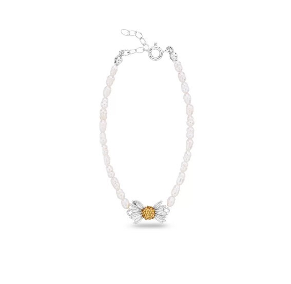 1TA0530-418 [THALLO] Daisy Bracelet 24K Gold and Sterling Silver #s860b (EU)