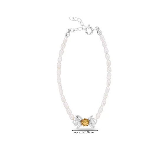 1TA0530-418 [THALLO] Daisy Bracelet 24K Gold and Sterling Silver #s860b (EU)
