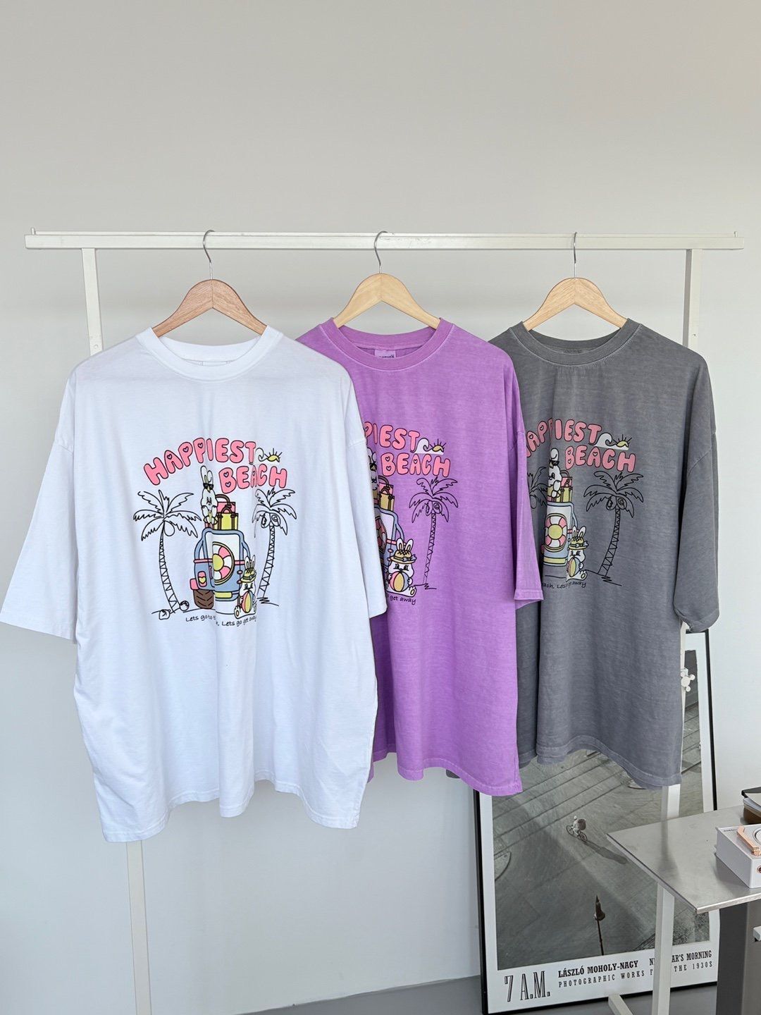 洗水英文字圖案短袖Tee MB-065T
