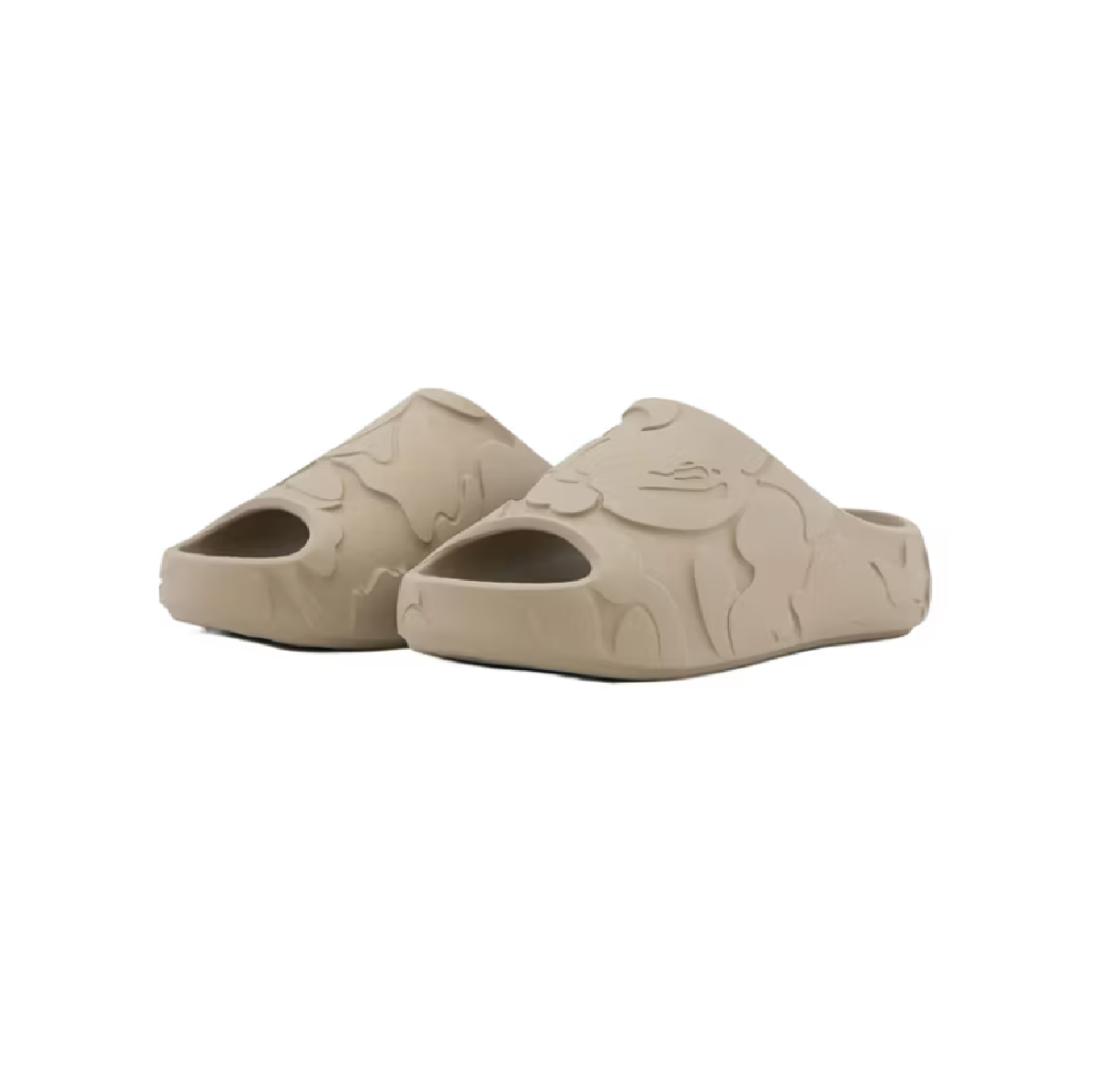 A BATHING APE BAPE SLIDE SOLID CAMO #1 猿人 純色迷彩壓紋 拖鞋 黑-(A4a)/卡其-(A1c)-1M30191323