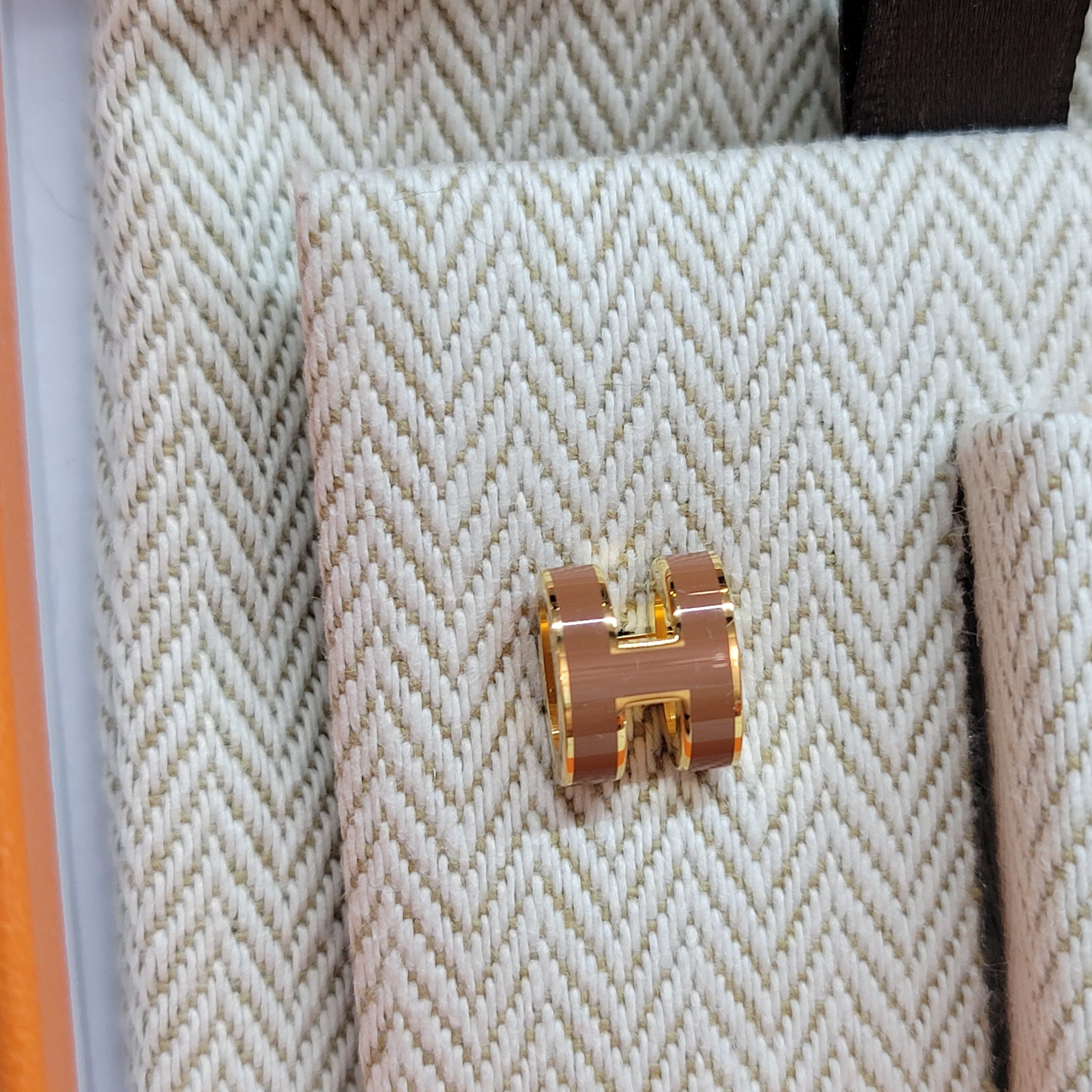 HERMES MINI POP H EARRINGS NEW GOLD F 金金