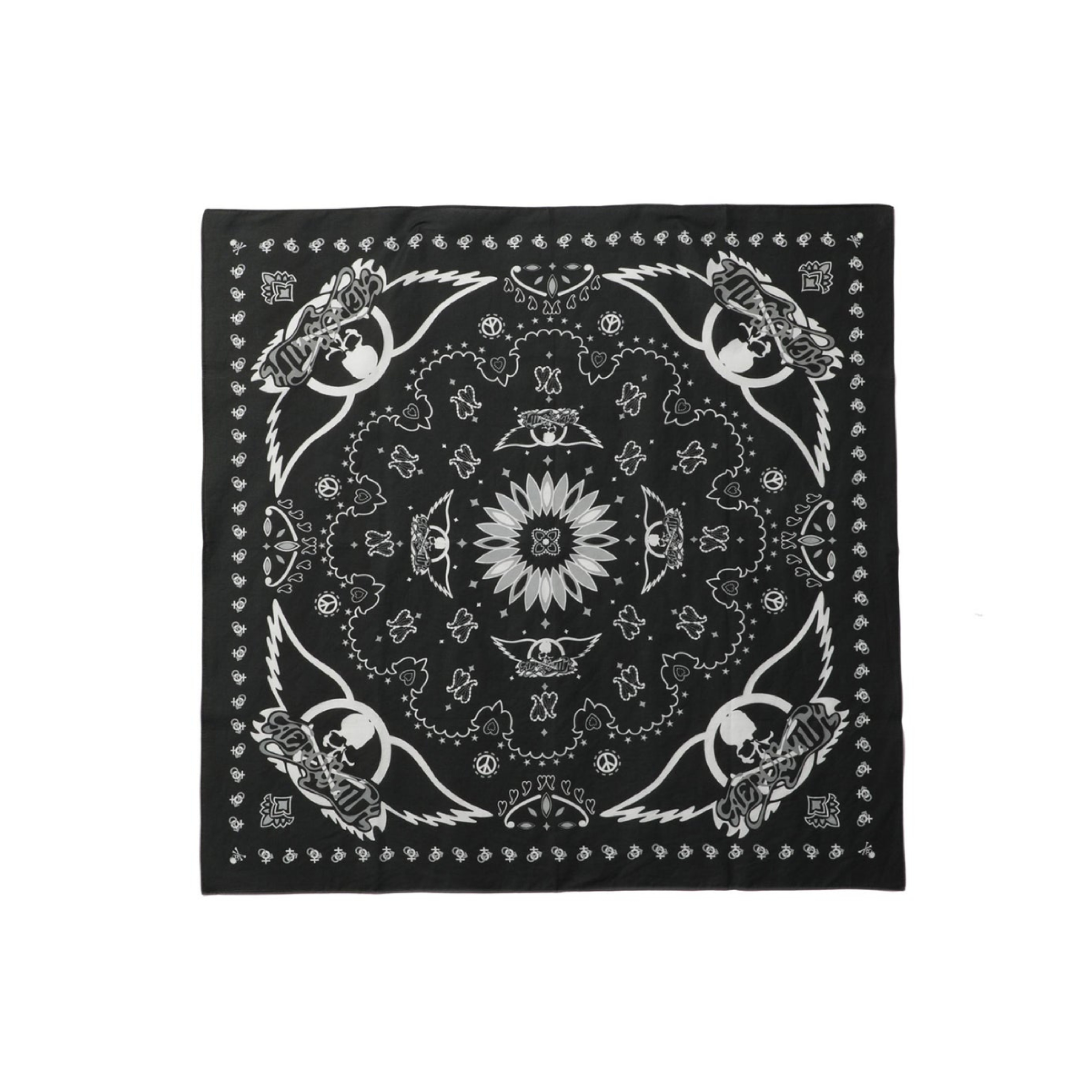 2026SS AEROSMITH × MASTERMIND WORLD Wing And Skull Logo Bandana 聯名 方巾 骷髏頭 現貨