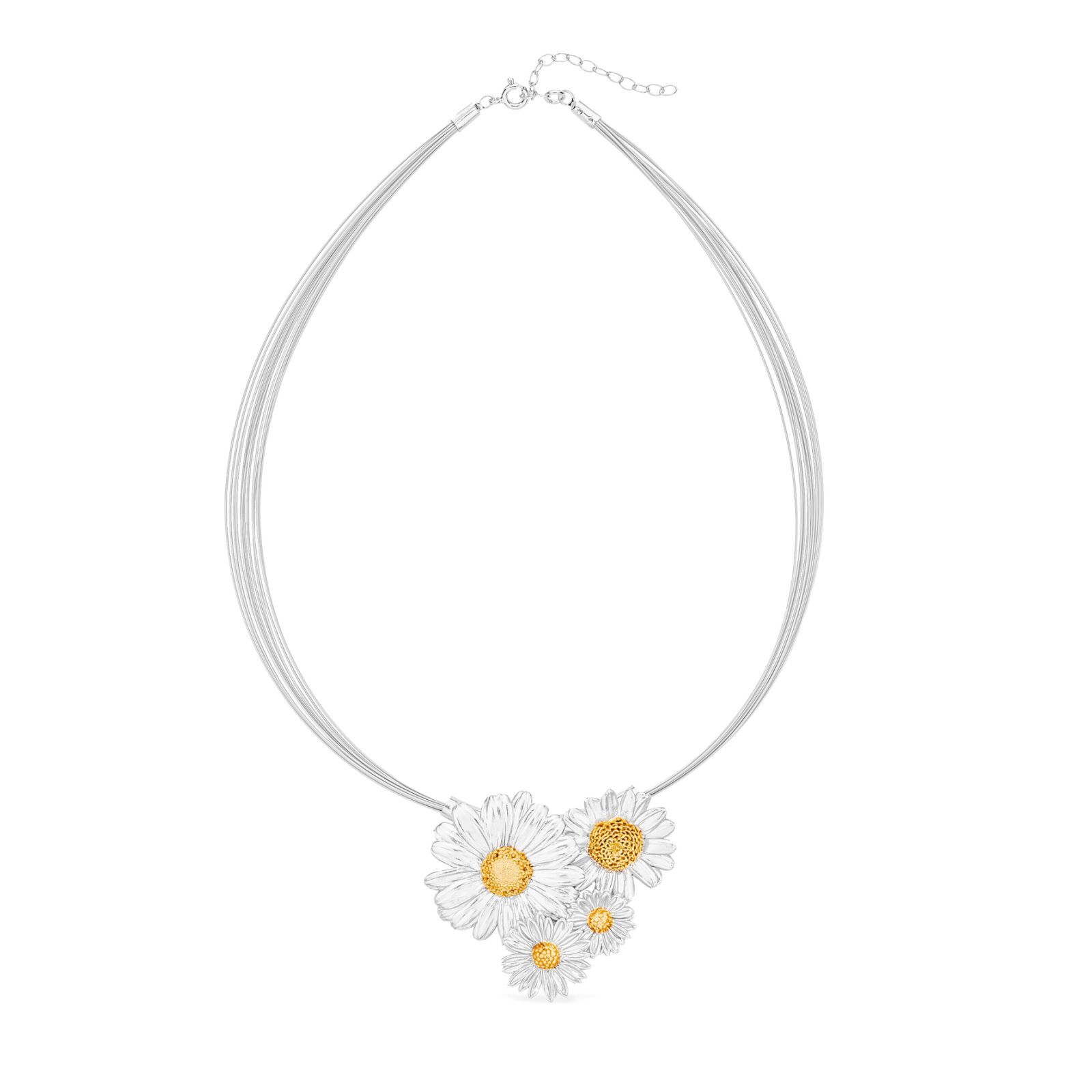 1TA0530-421 [THALLO] Daisy Necklace Silver #s585b (EU)