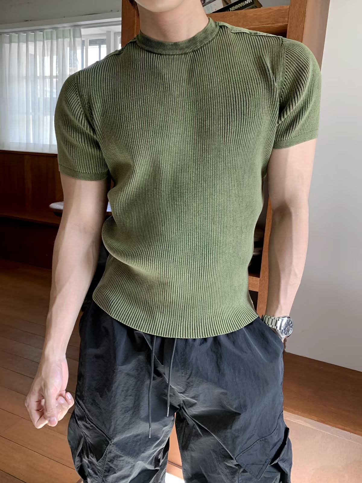 暗直紋短袖Tee OUR-190T