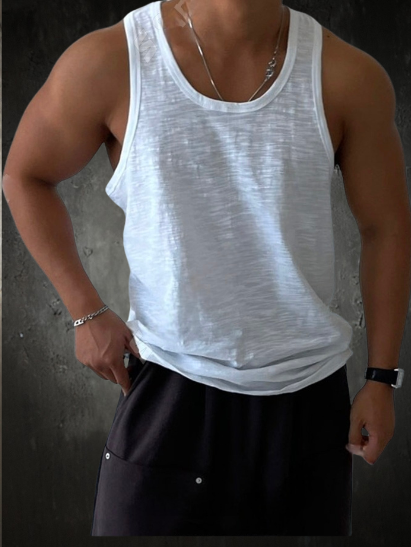Coarse-woven sleeveless top