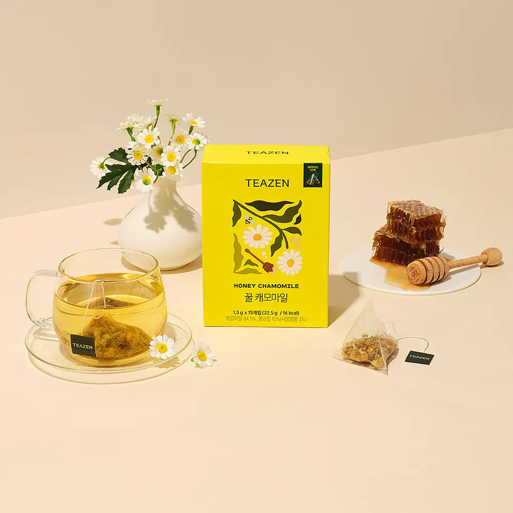 TEAZEN 晶透天然蜂蜜洋甘菊機能草本茶包 #一盒15包