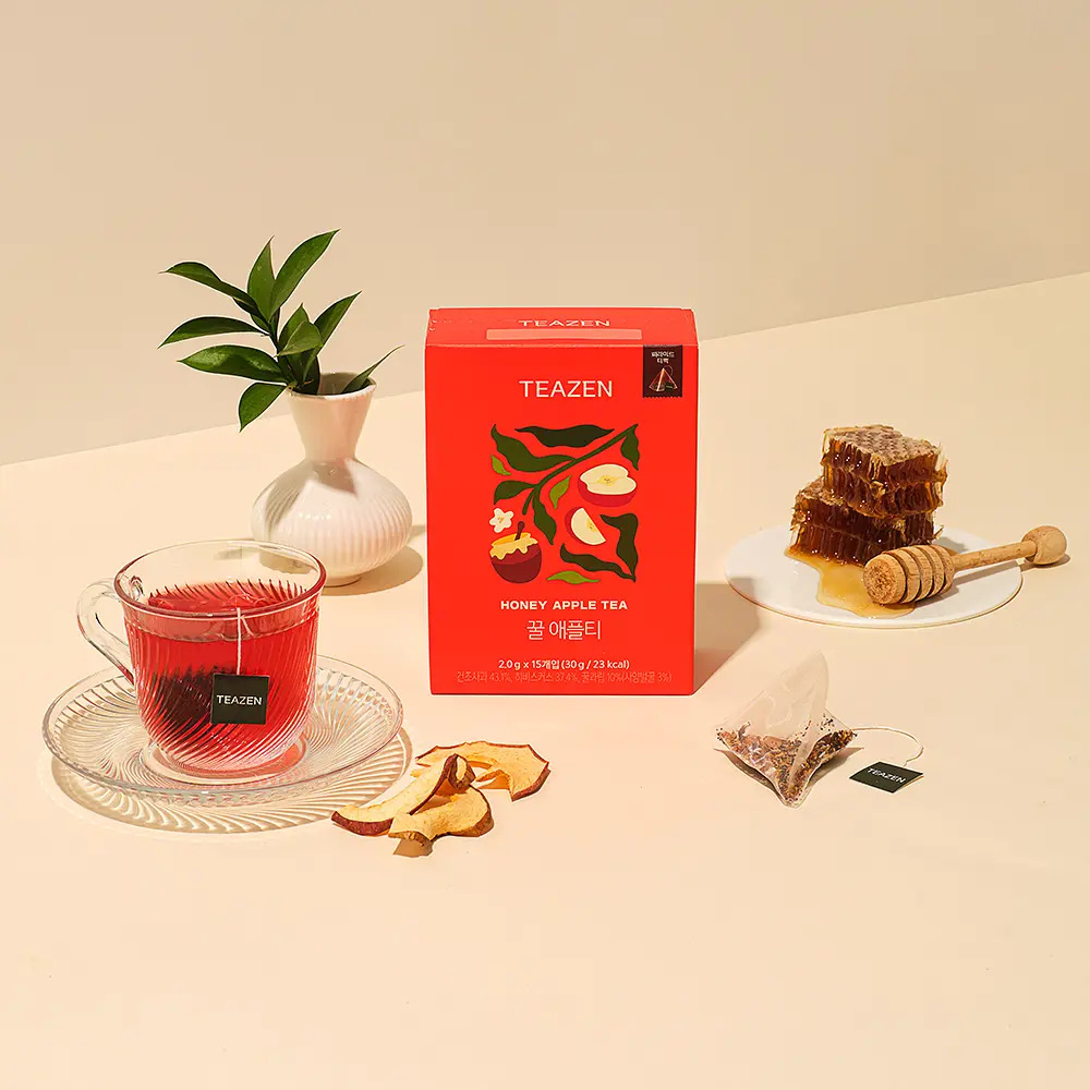 TEAZEN 晶透天然蜂蜜青森蘋果機能紅茶包 #一盒15包