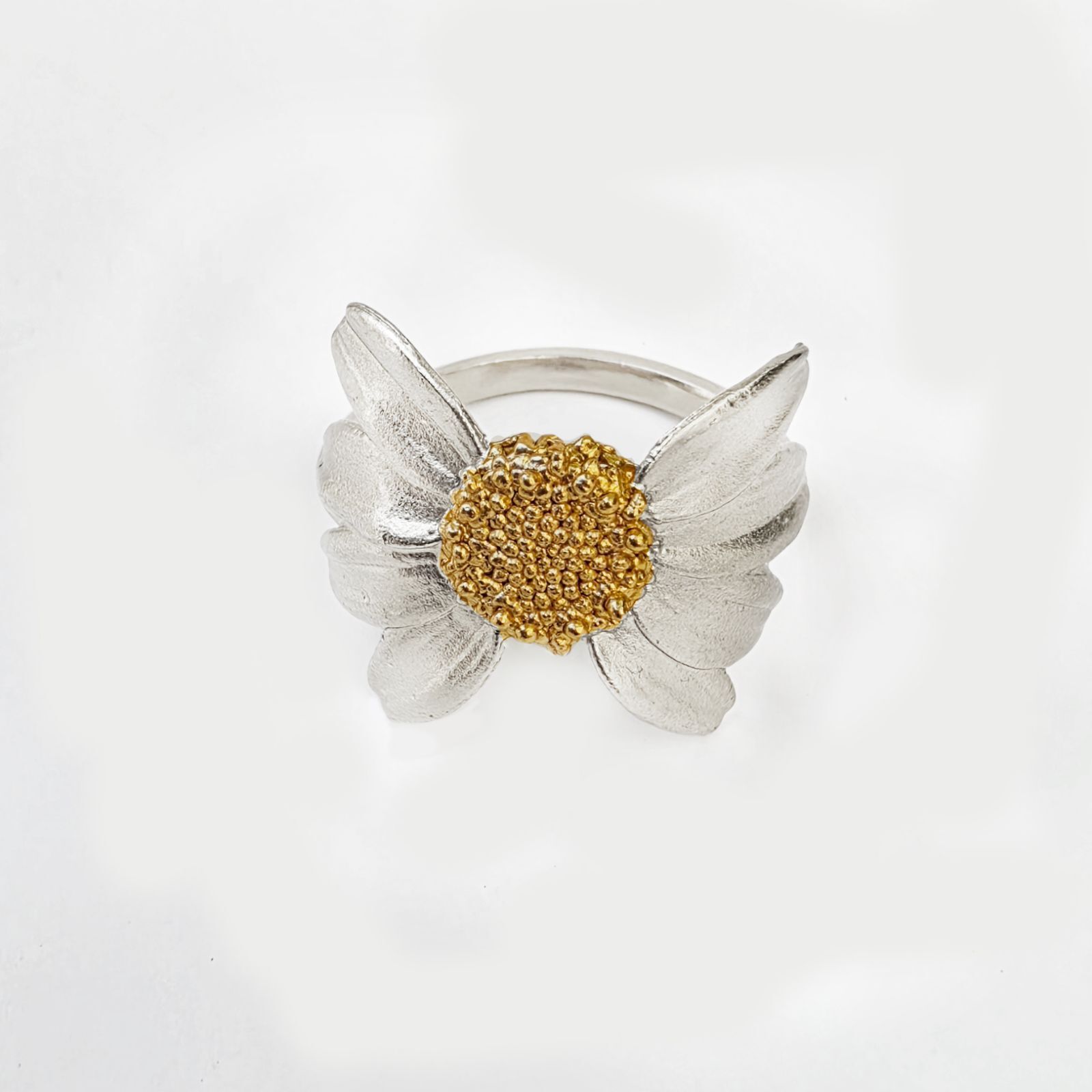 1TA0530-362 [THALLO] 戒指 野雛菊 925銀 部分鍍金 #1051887s28 (EU)