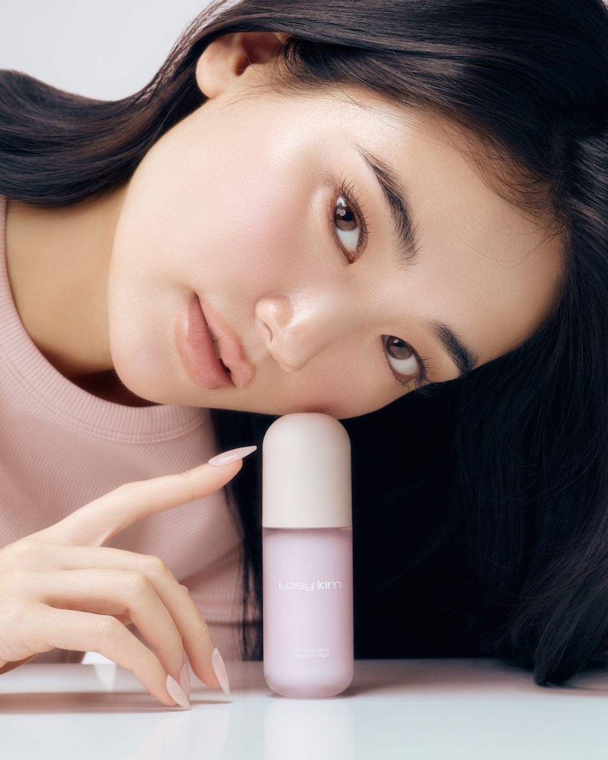 LOSY KIM 瞬效極致晶透粉嫩玫瑰牛奶妝前精華乳