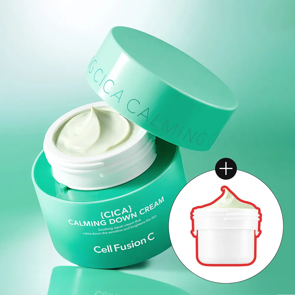 CELL FUSION C 積雪草極速降溫深層舒緩修護綠色急救面霜 50ml (1+1)