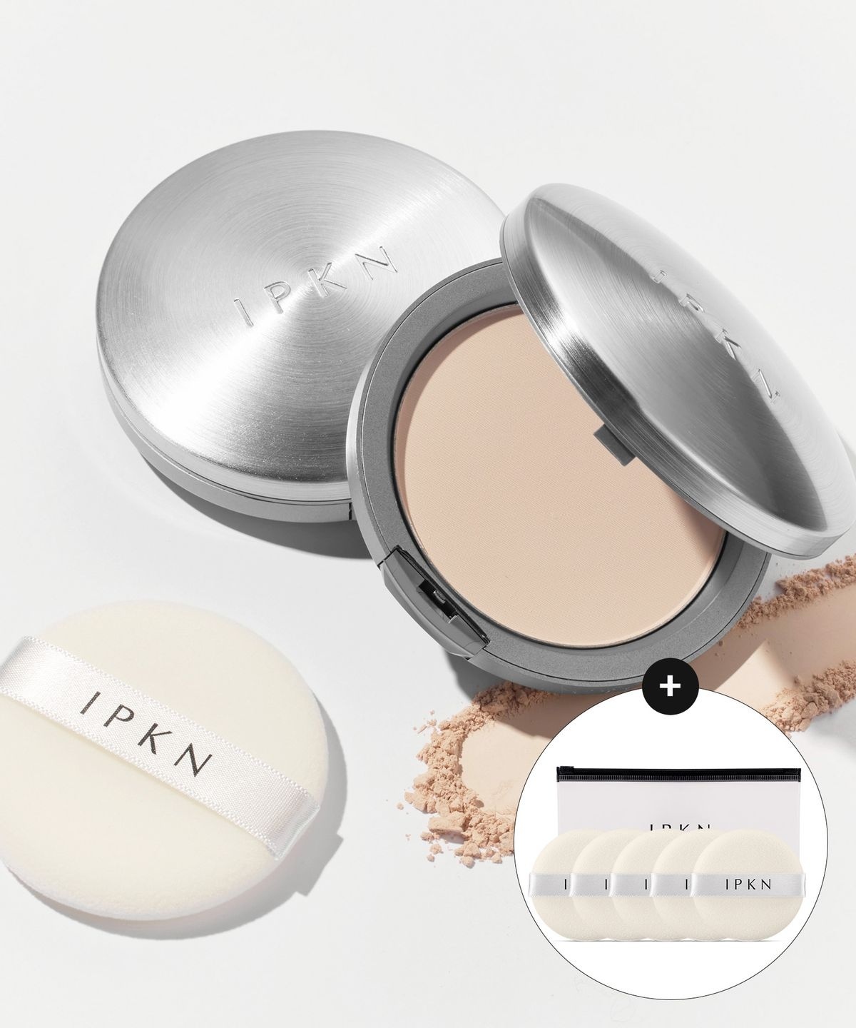 IPKN 經典傳奇香氛柔焦控油粉餅 附補充裝 (+專業粉撲*5&收納包)