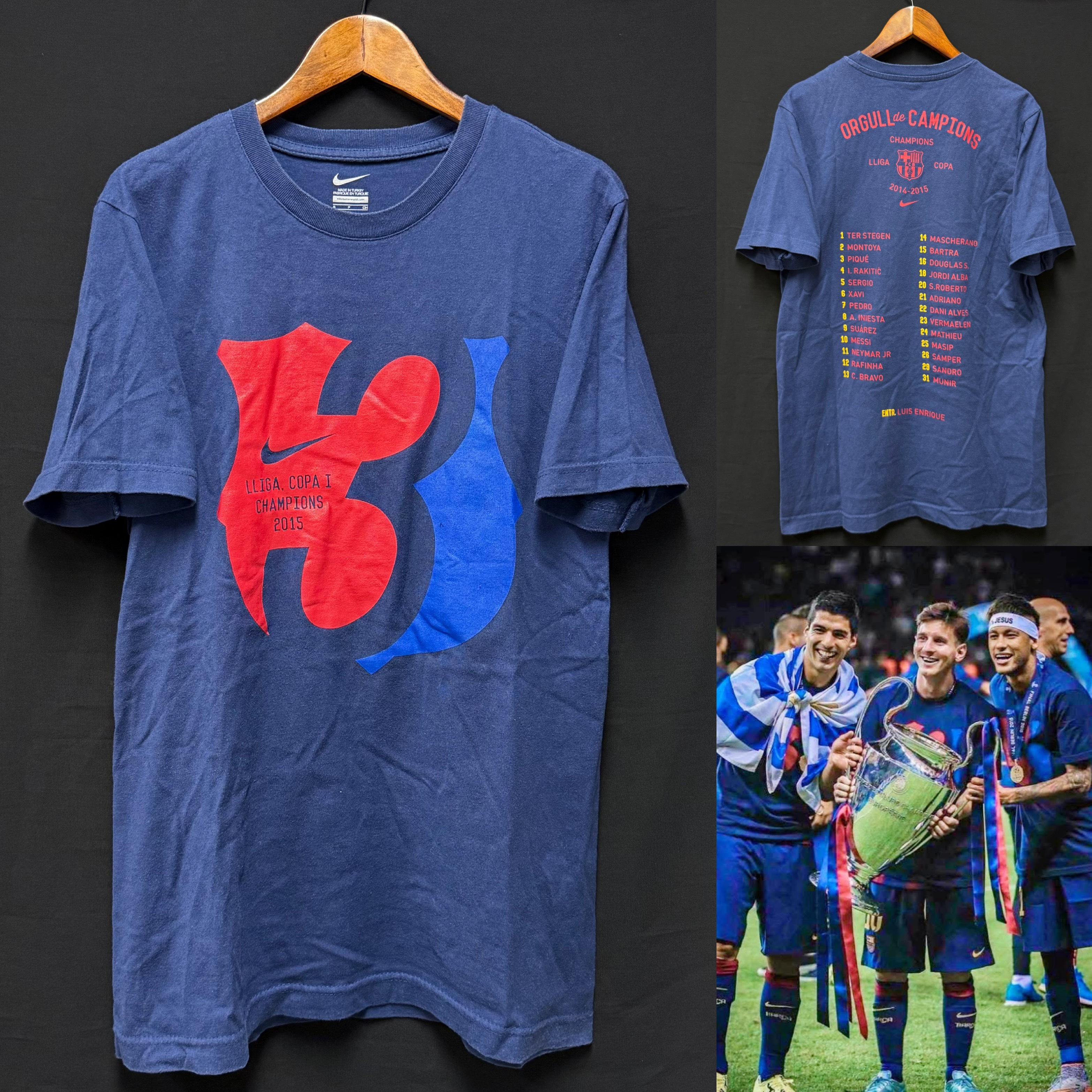 FC Barcelona 2014-2015 Nike Treple Season Champions T-Shirt