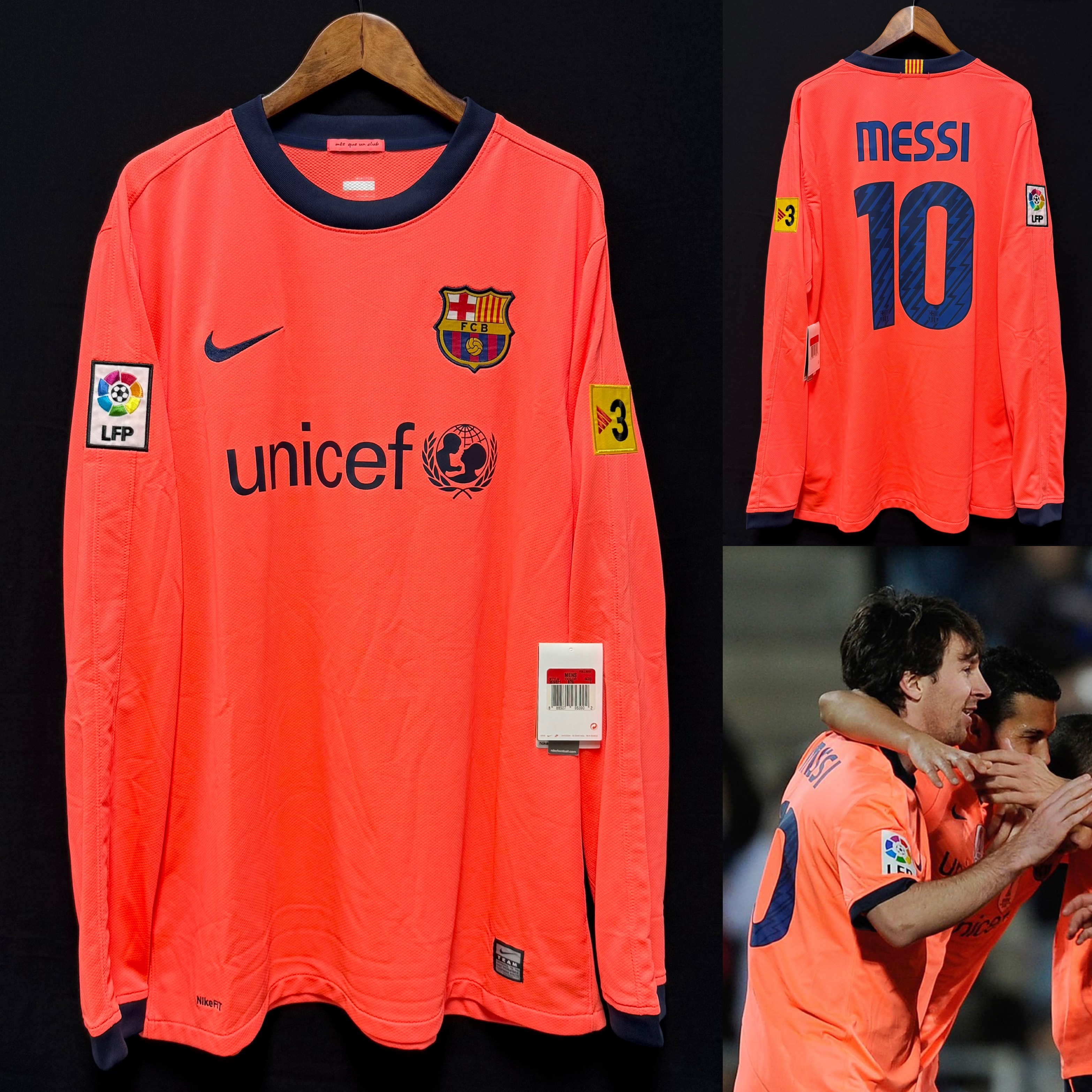 (BNWT) FC Barcelona 2010-2011 Nike L/S Third Shirt #10 MESSI