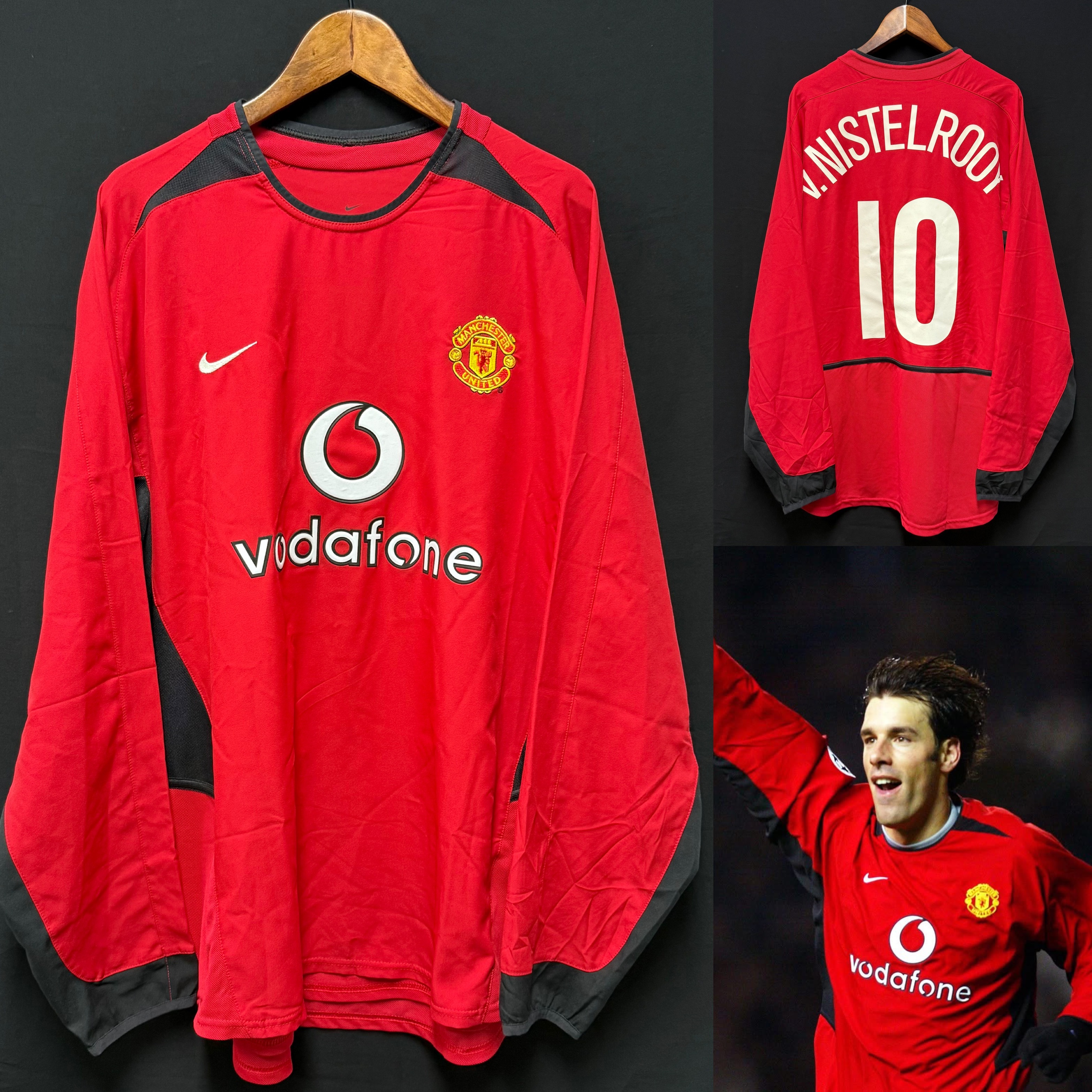 Manchester United 2003-2004 Nike L/S Home Shirt #10 v NISTELROOY