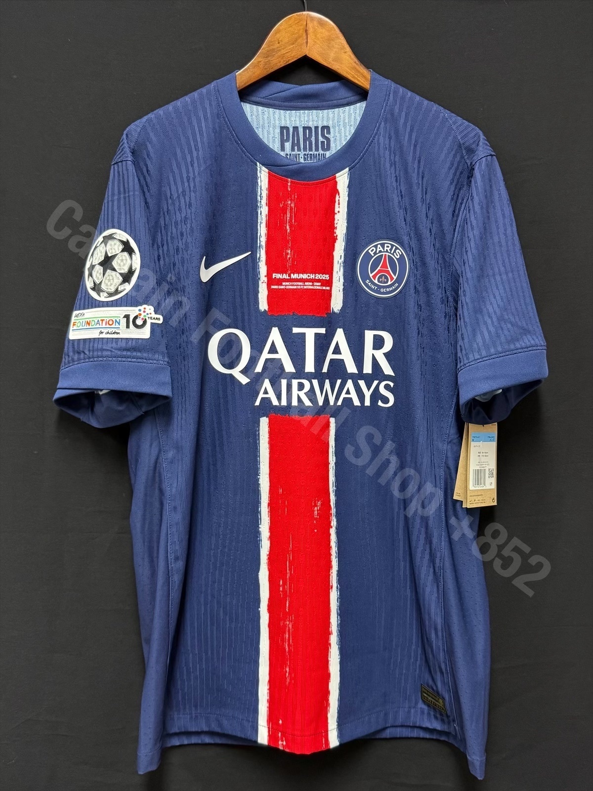 (BNWT) PSG Paris Saint Germain 2024-2025 UEFA Champions League Final Nike Home Authentic Player Shirt #14 D DOUE