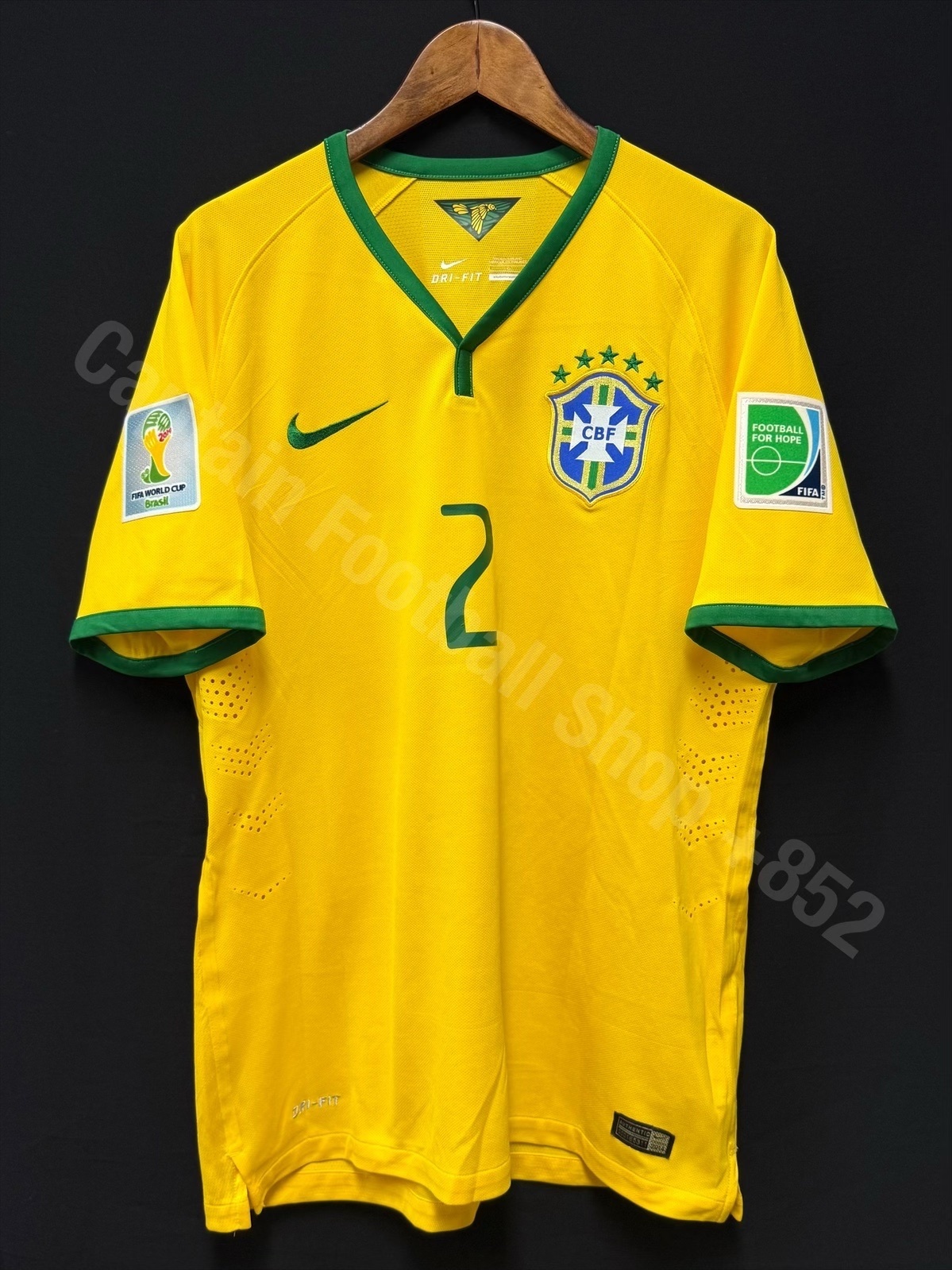 Brazil 2014 FIFA World Cup Nike Authentic Player Shirt #2 DANI ALVES