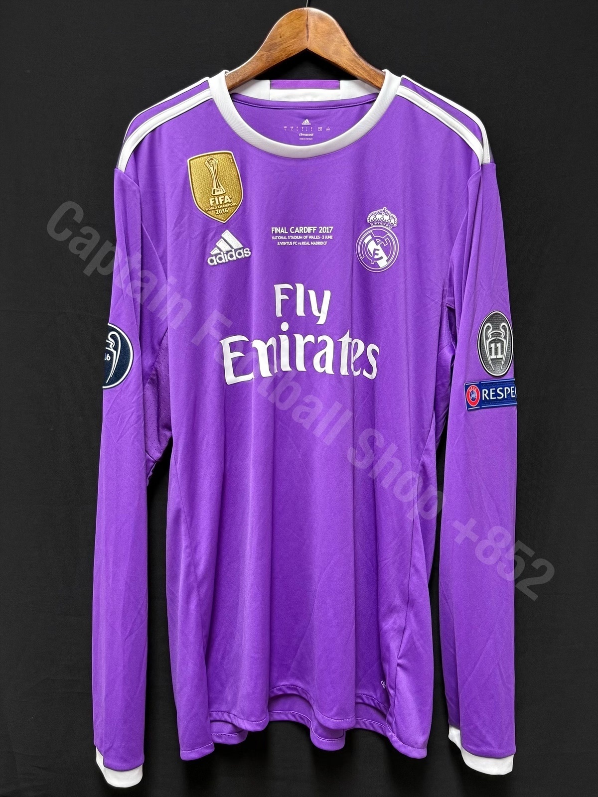 (BNWT) Real Madrid 2016-2017 UEFA Champions League Final Adidas L/S Away Shirt #7 RONALDO