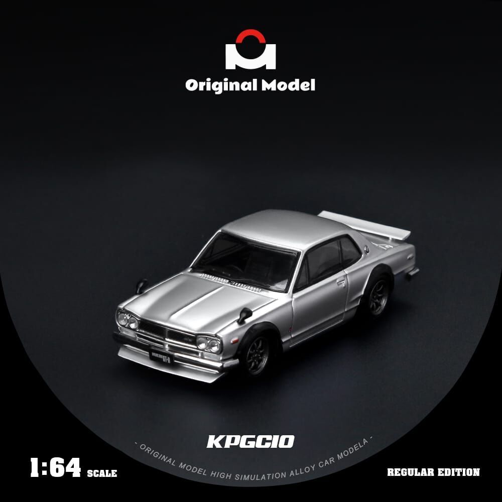 PO-$150 * ORIGINAL MODEL * 1:64 NISSAN SKYLINE 2000 GT-R KPGC10 SILVER