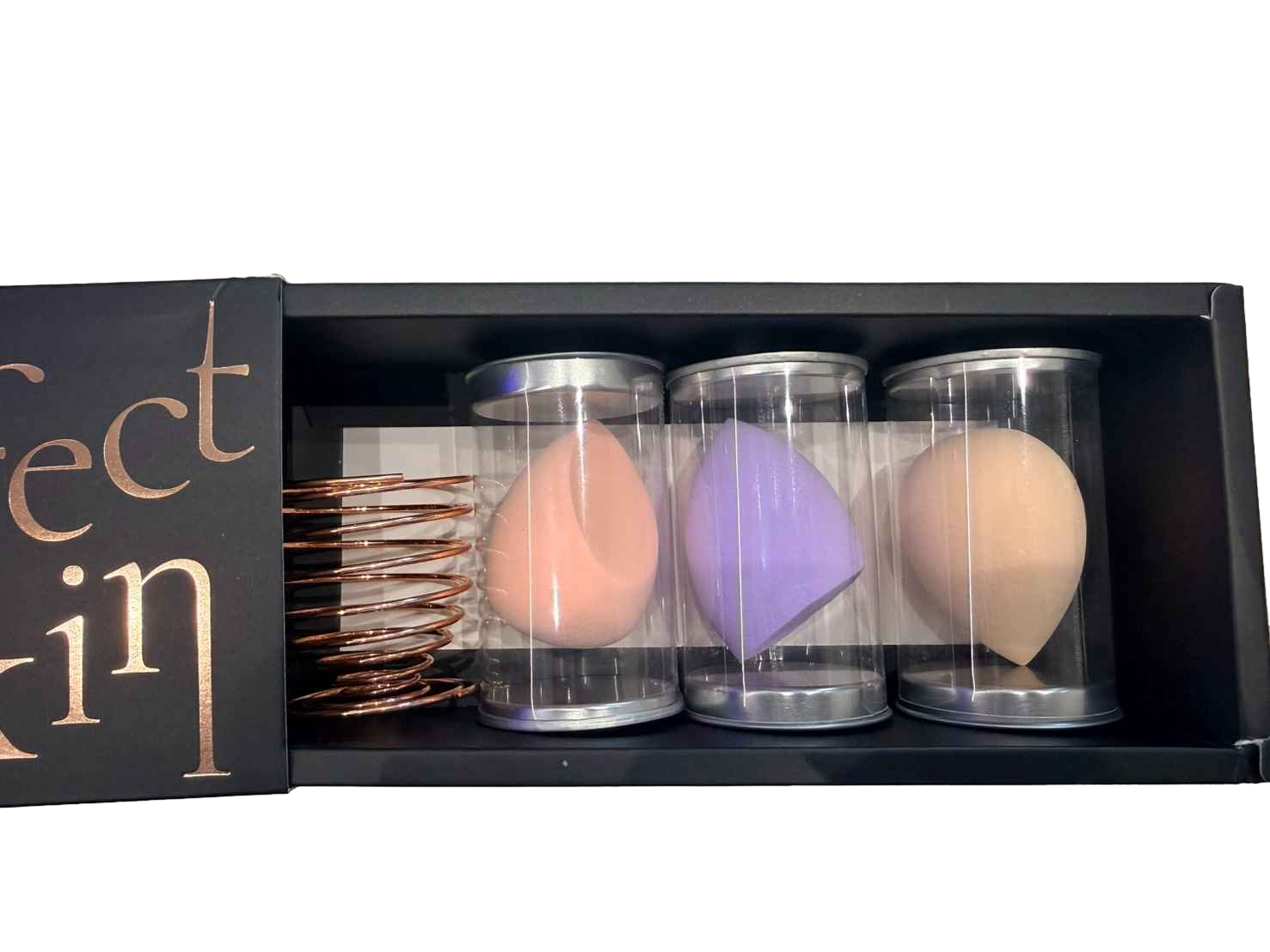 【Perfect skin】細緻貼膚美妝蛋三入＋金屬置物架  .