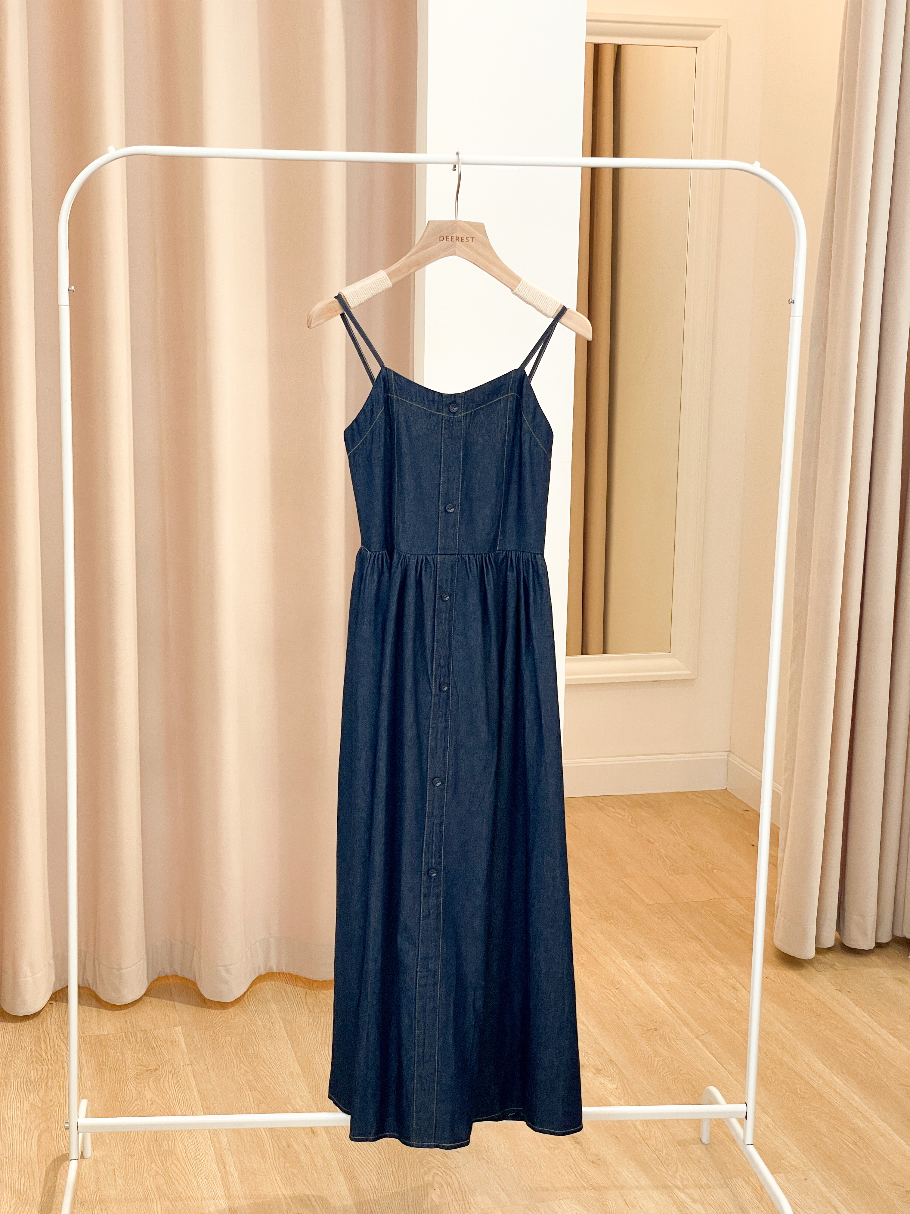 OP708 French Denim Buttoned Sling Dress