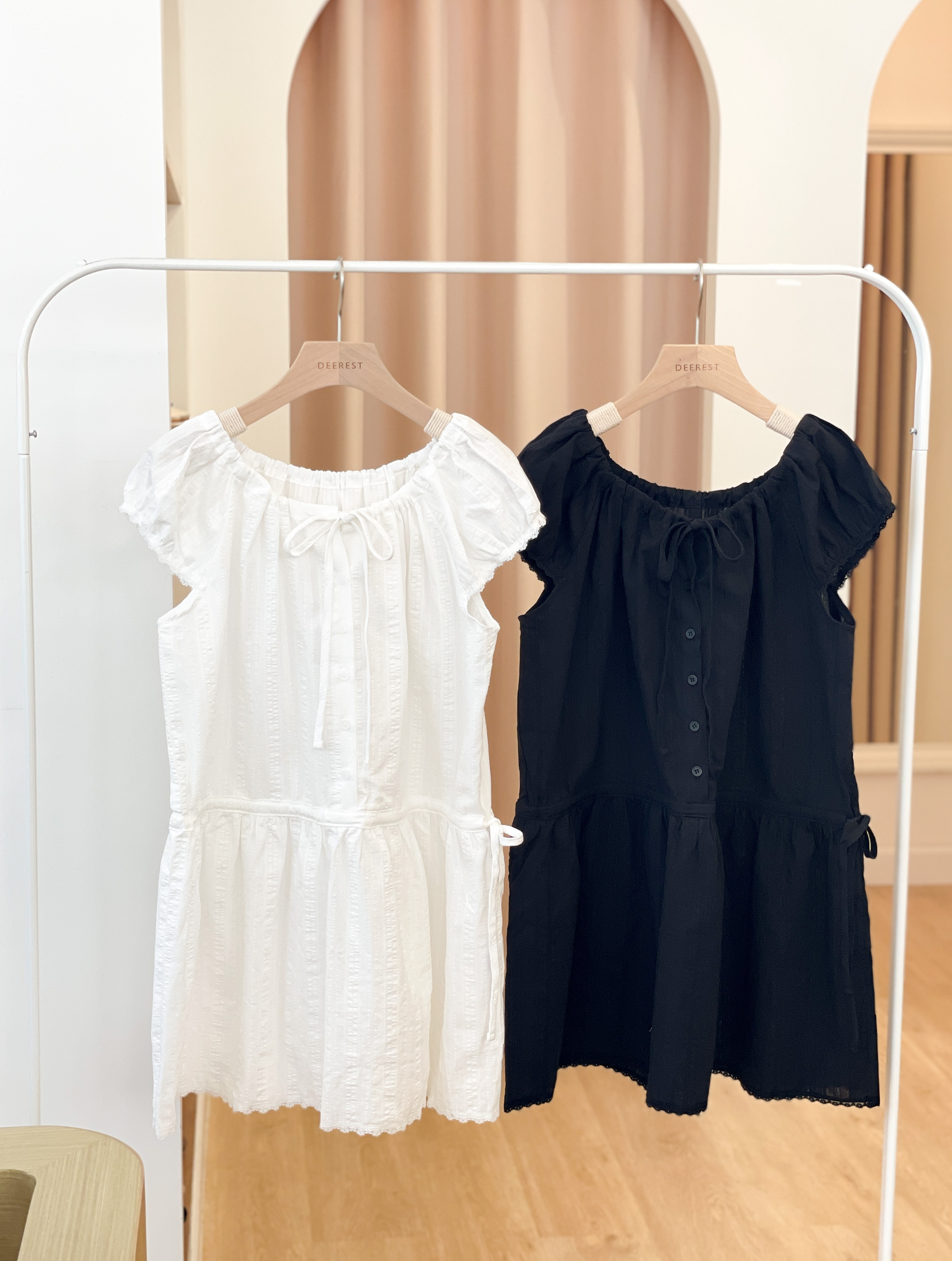 OP709 Sweet Drawstring Mini Dress