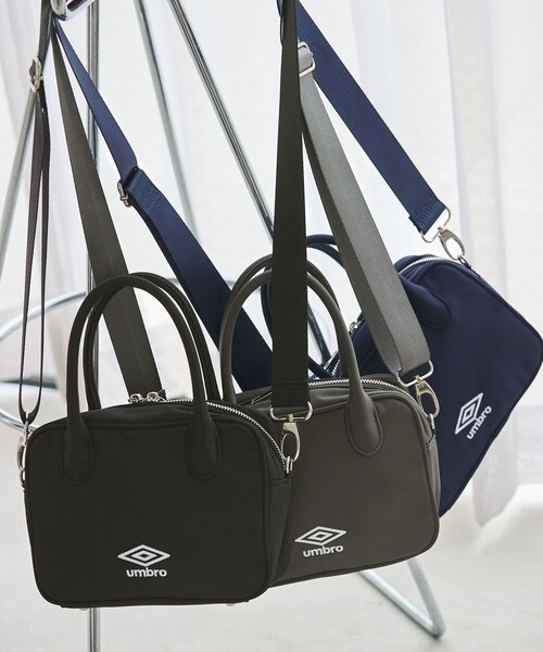 【OWN】Umbro 手提包 獨家 防潑水 刺繡 單肩包 波士頓包 手拿 側背 兩用 黑色 灰色 深藍 日本
